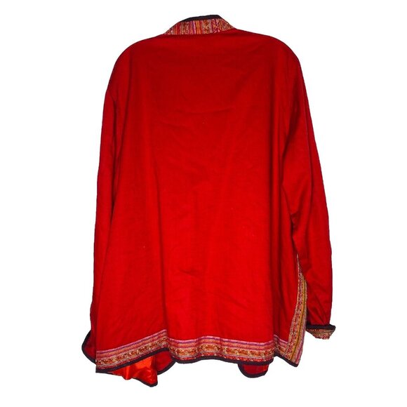 Coldwater Creek Red Multicolred Emroidered Open Blazer 2X NEW - Picture 4 of 4